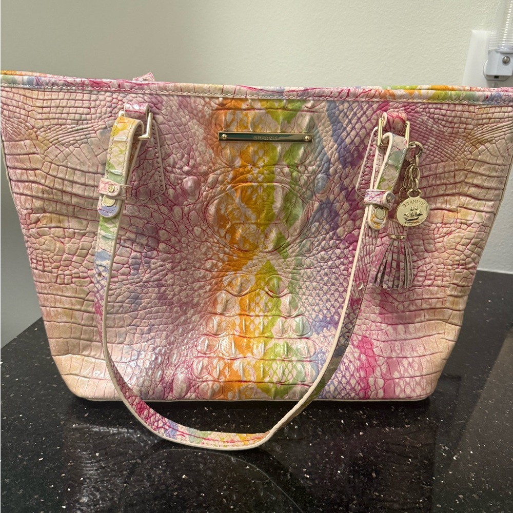 Brahmin Multicolor Crocodile Medium Asher Optimism